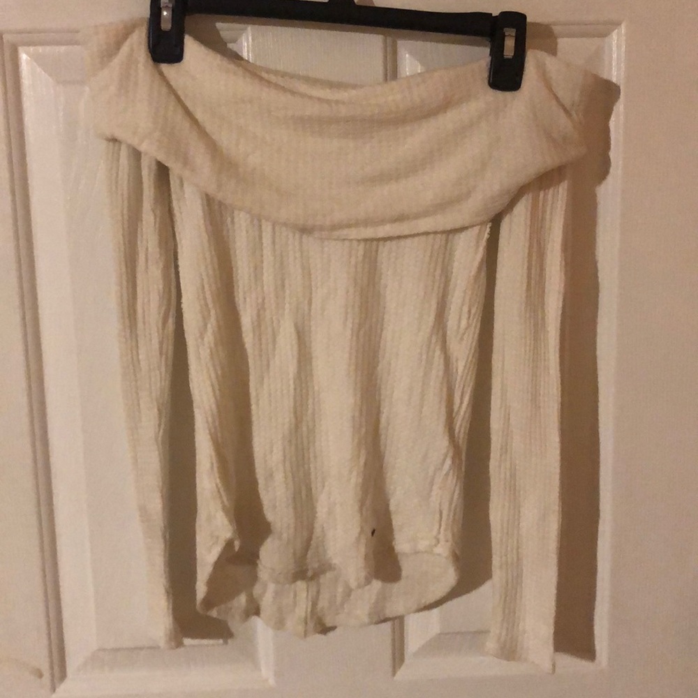 White off shoulder sweater